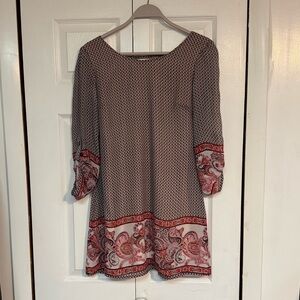 Speechless Black and Red Printed Shift Dress